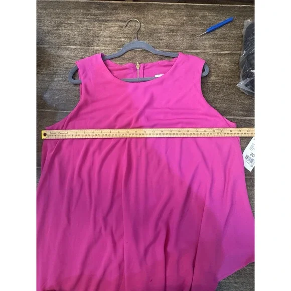 Joseph Ribkoff Neon Pink Asymmetrical Size 20 Flowy 3056 - Picture 8 of 10